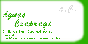 agnes csepregi business card